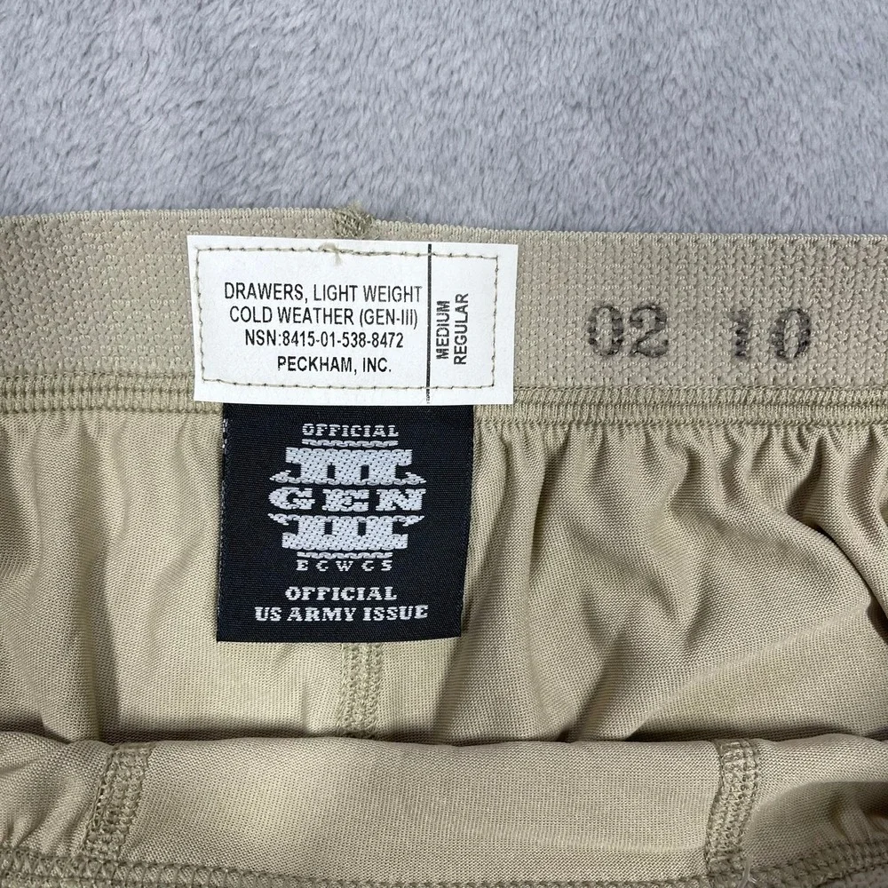 Peckham ECWCS Gen III L1 Drawers Men Medium Regular Tan Polartec Base Layer